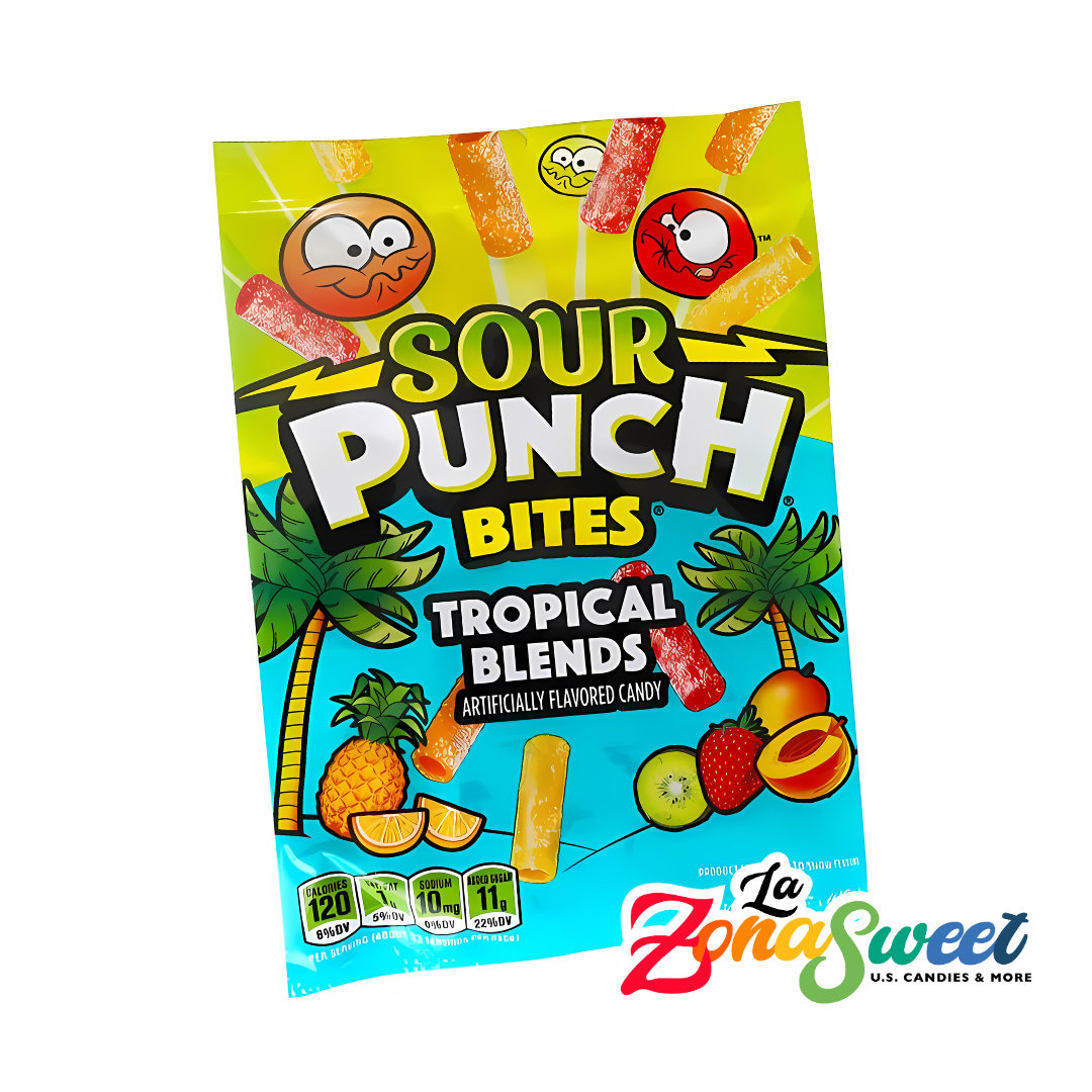 Gomitas Sour Punch Bites Sabor Tropical Blends (105gr) | AMERICAN LICORICE