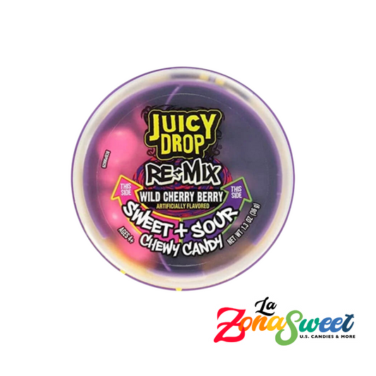 Juicy Drop Re-Mix Sweet Sour Wild Cherry Berry (36g) | BAZOOKA