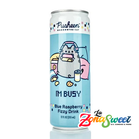 Pusheen Blue Raspberry Fizzy Drink (355ml) | BOSTON AMERICA