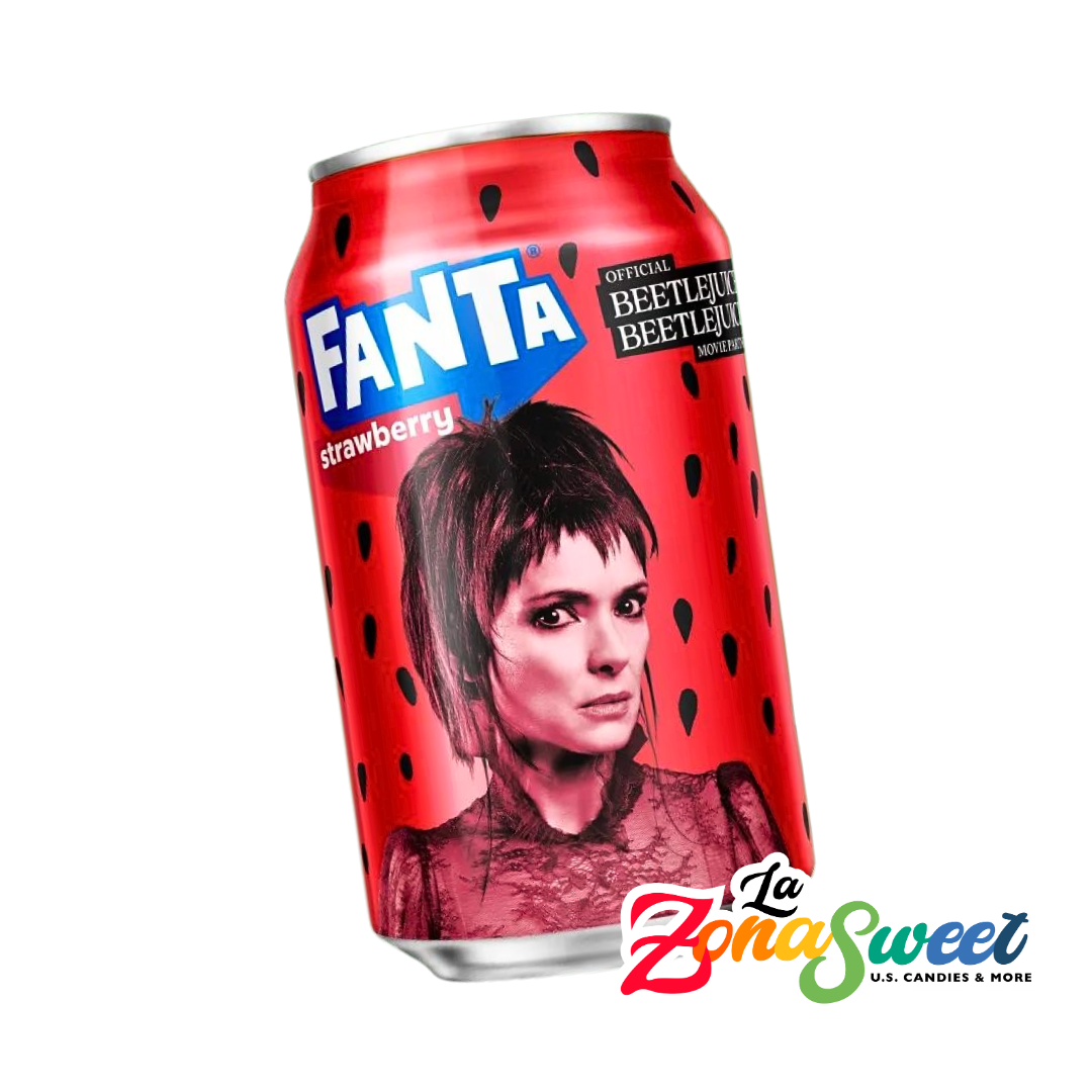 Bebida Fanta Sabor Fresa Edición Beetlejuice (355ml) | COCA-COLA