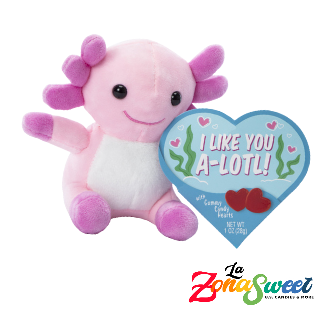 Gomitas de Corazón con Peluche de Ajolote (28g) | FRANKFORD