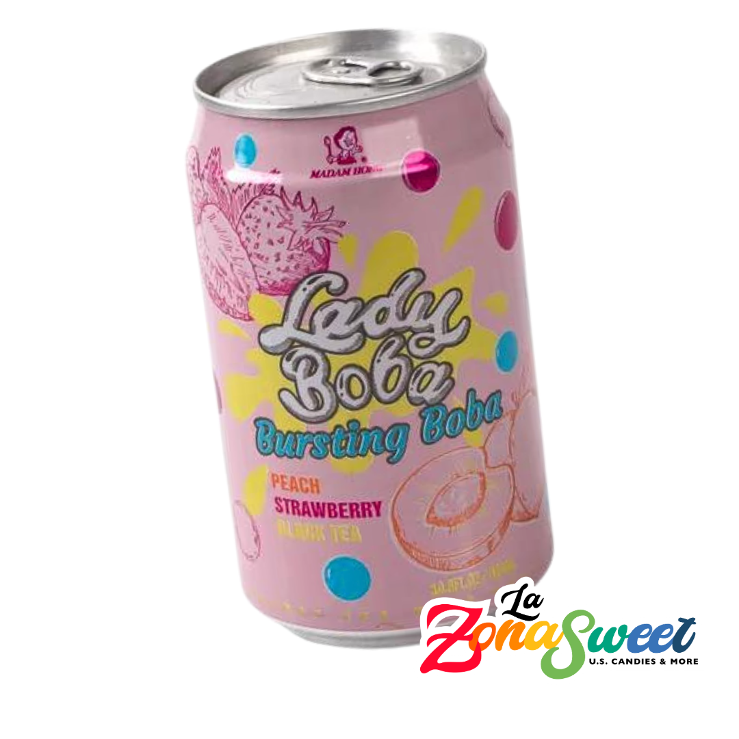 Té Negro Lady Boba Bubble Tea Sabor Durazno-Fresa (320ml) | MANDAM HONG